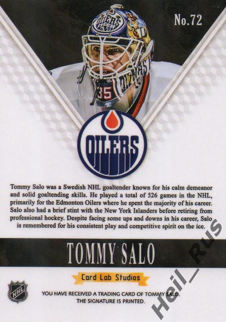 Хоккей; Карточка Tommy Salo/Томми Сало (Edmonton Oilers/Эдмонтон Ойлерз) НХЛ/NHL 1