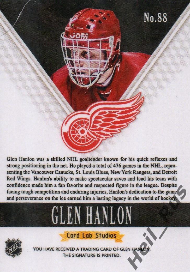Хоккей. Карточка Glen Hanlon/Глен Хэнлон (Detroit Red Wings/Детройт) НХЛ/NHL 1