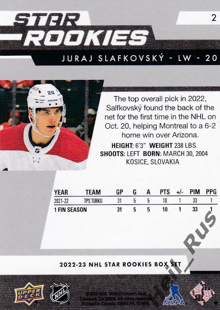 Карточка Juraj Slafkovsky/Юрай Слафковский (Montreal Canadiens/Монреаль) НХЛ/NHL 1