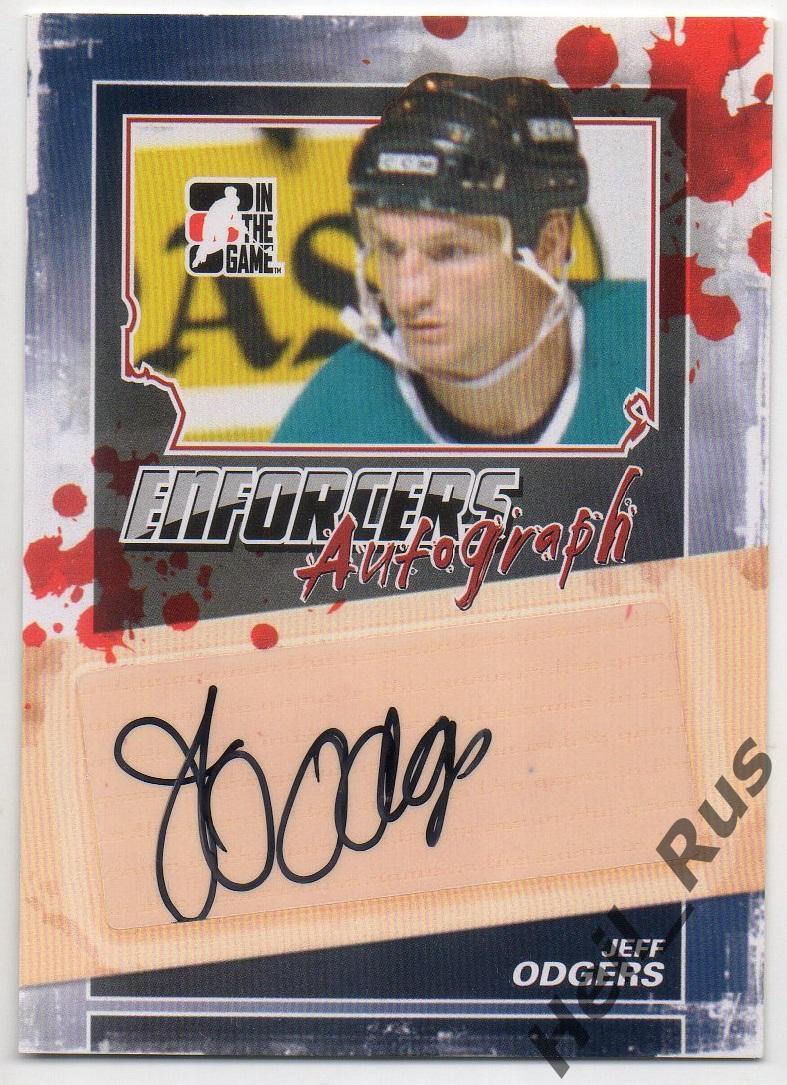Карточка автограф Jeff Odgers/Джефф Оджерс (San Jose Sharks/Сан-Хосе) НХЛ/NHL