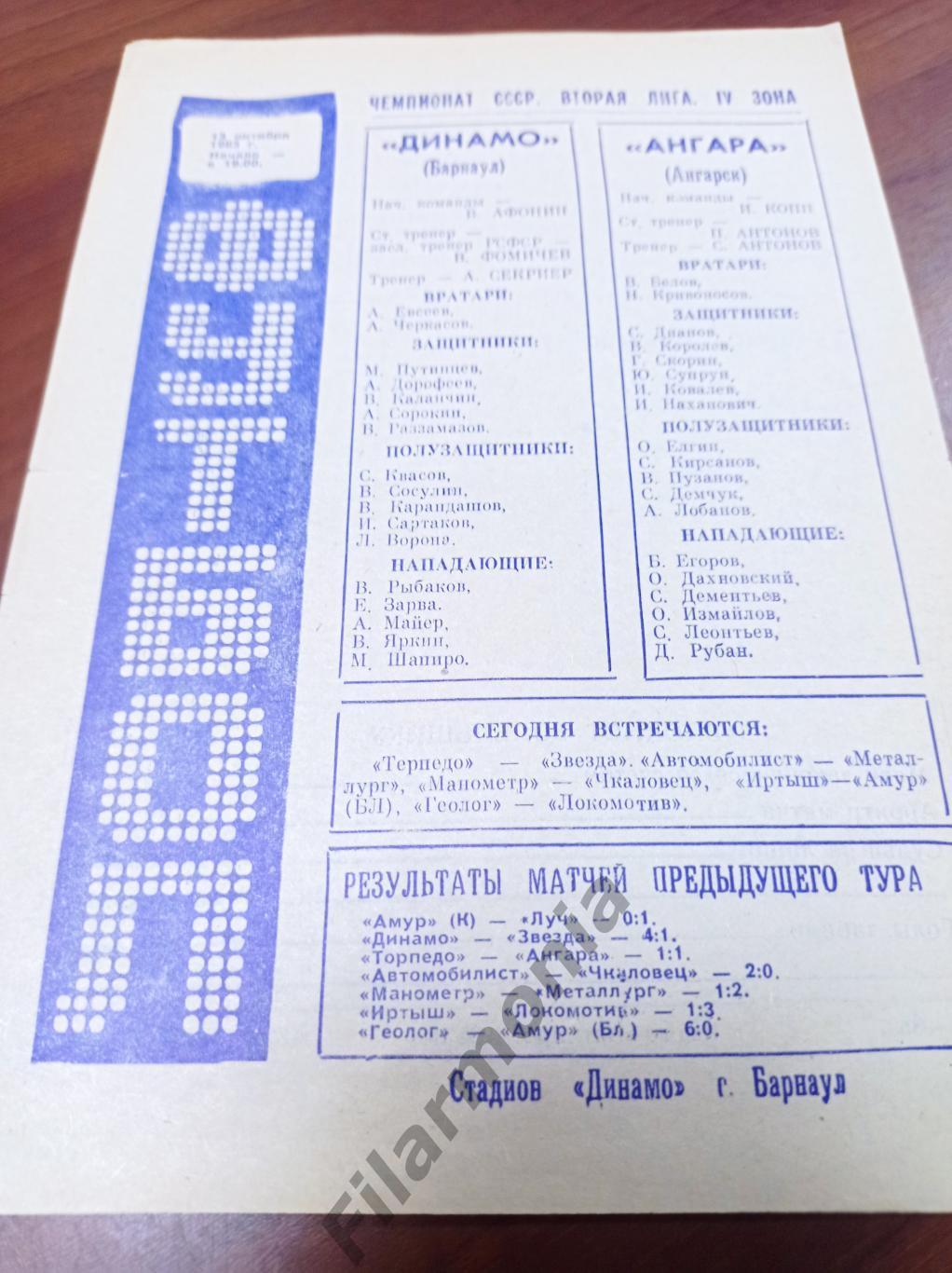 1983 Динамо Барнаул - Ангара Ангарск