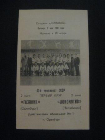 Газовик (Оренбург) - Локомотив (Челябинск) 1980