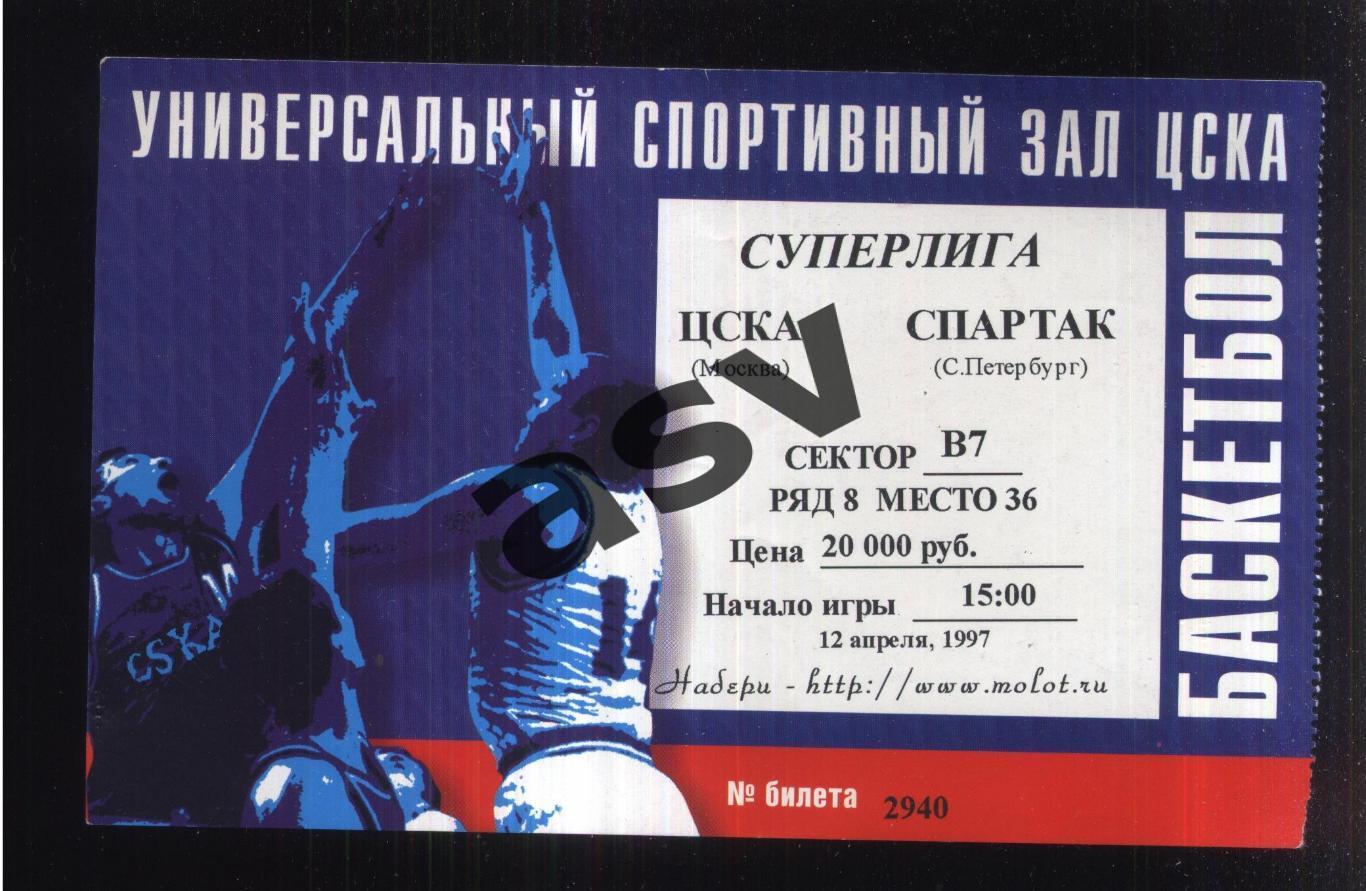 ЦСКА Москва - Спартак Санкт-Петербург — 12.04.1997