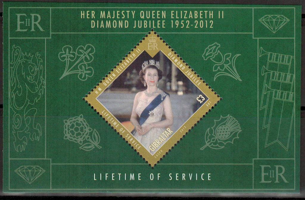 Блок Гибралтар 2012 Королева Елизавета II 60 лет коронации MNH** Michel 7,5 евро