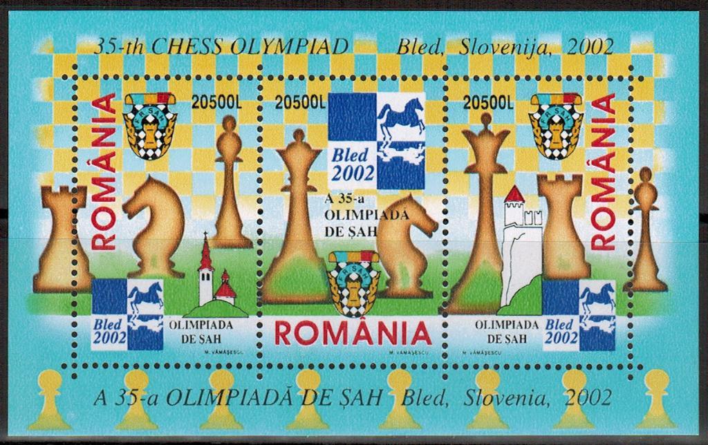 Блок Румыния 2002 35-я Шахматная олимпиада в Словении MNH**
