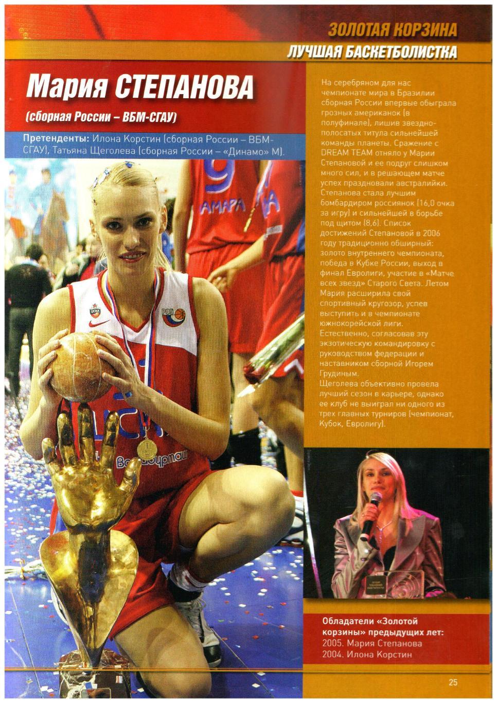 Планета Баскетбол №72 2006 Январь 100 лет баскетболу России Лауреаты сезона-2006 6