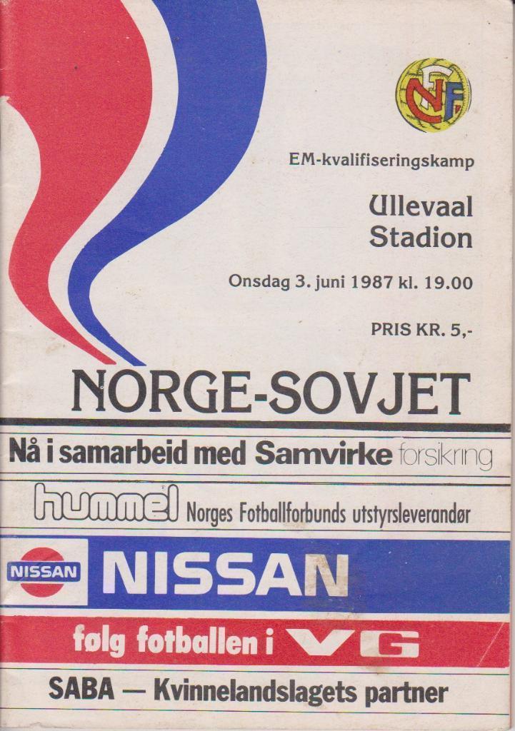 1987 Сборная Норвегия - Сборная СССР