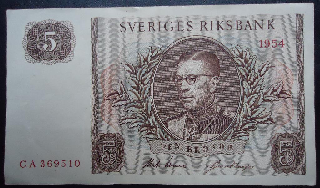 5 крон Швеция 1954