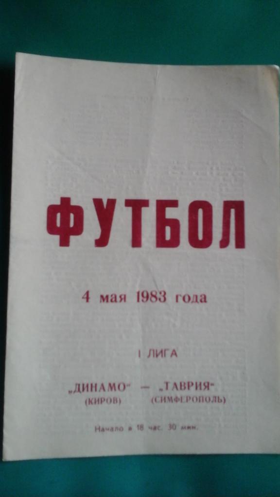 Динамо (Киров)- Таврия (Симферополь) 4 мая 1983 года.