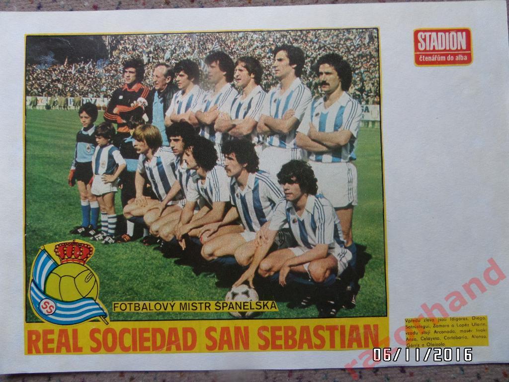 Реал Сосьедад, Сан Себастьян , Испания - постер из журнала Стадион ЧССР