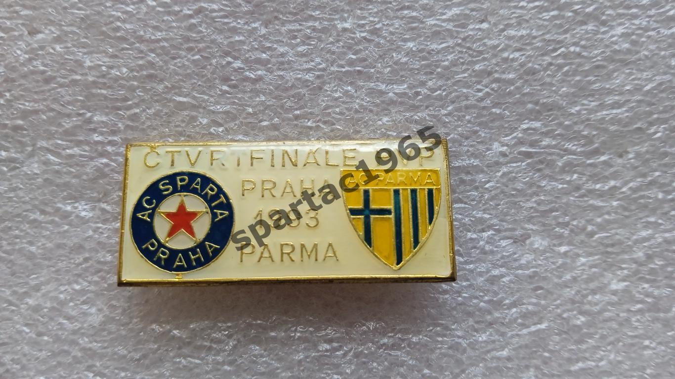 знак Спарта Прага-АС Парма финал 1993 редкий.