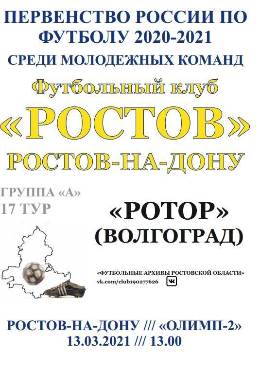 Ротор-М Волгоград - Ростов-М 13.03.2021 матч в Ростове