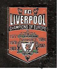 Знак Ливерпуль Англия (15) / Liverpool FC Champions Of Europe 1977,78,81,84,2005