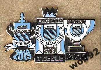 Знак Манчестер Сити Англия (14) / Manchester City FC / 3 Титула 2019 / 2019-20