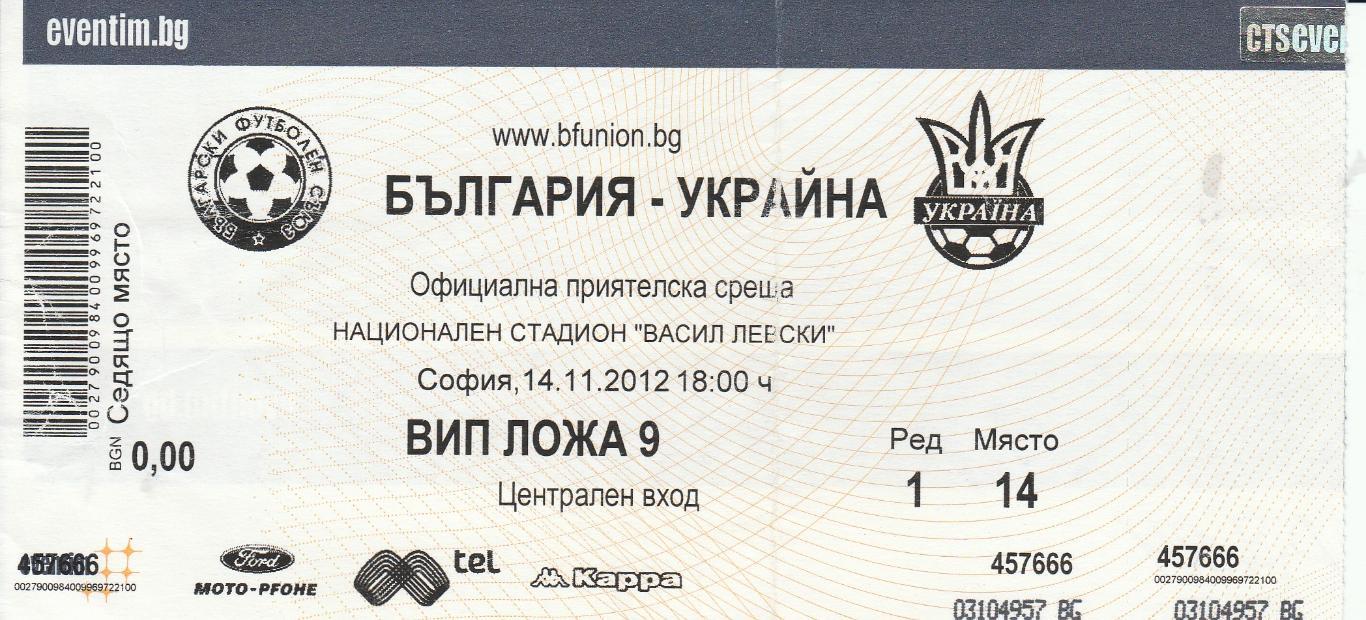 Болгария Украина 2012