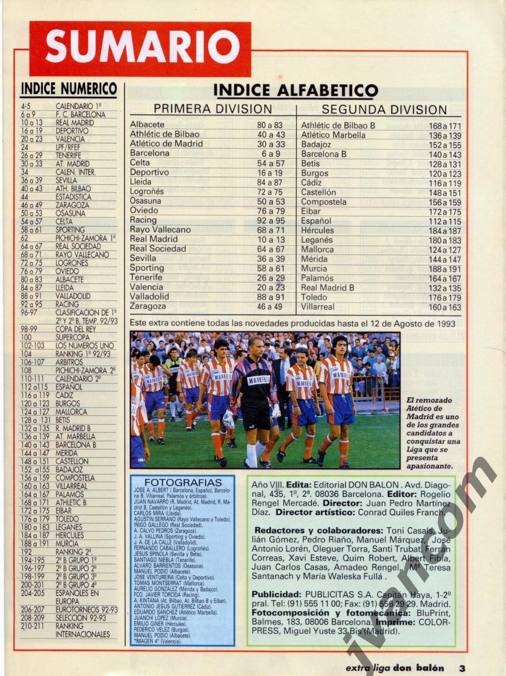 DON BALON EXTRA LIGA 93-94. Чемпионат Испании по футболу. Превью сезона 1993-94. 1