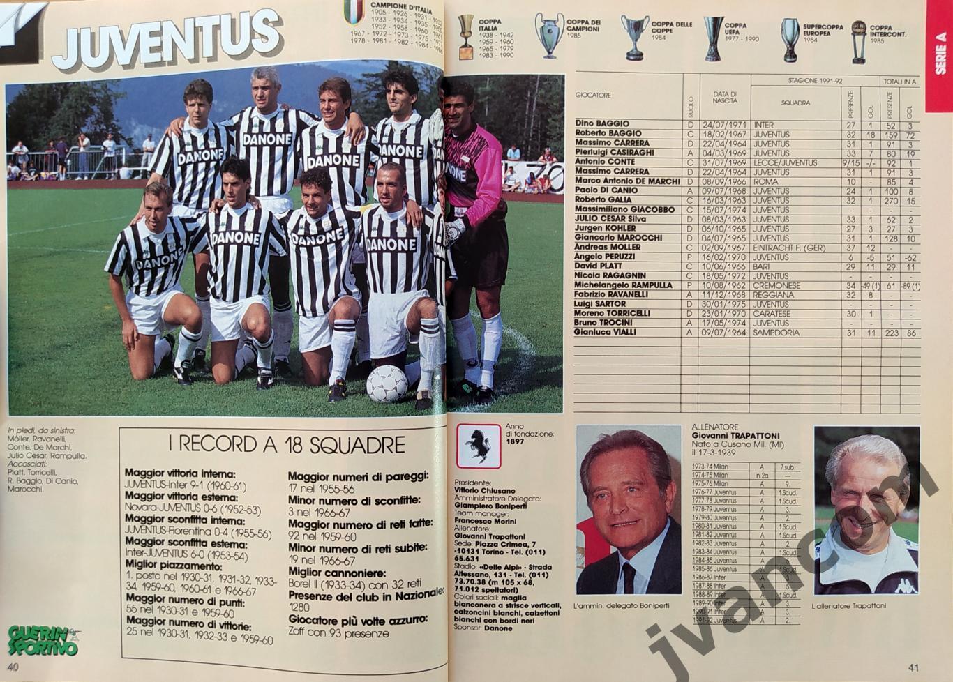 CALCIOITALIA 1992-93. Чемпионат Италии по футболу. Превью сезона 1992-93. 4