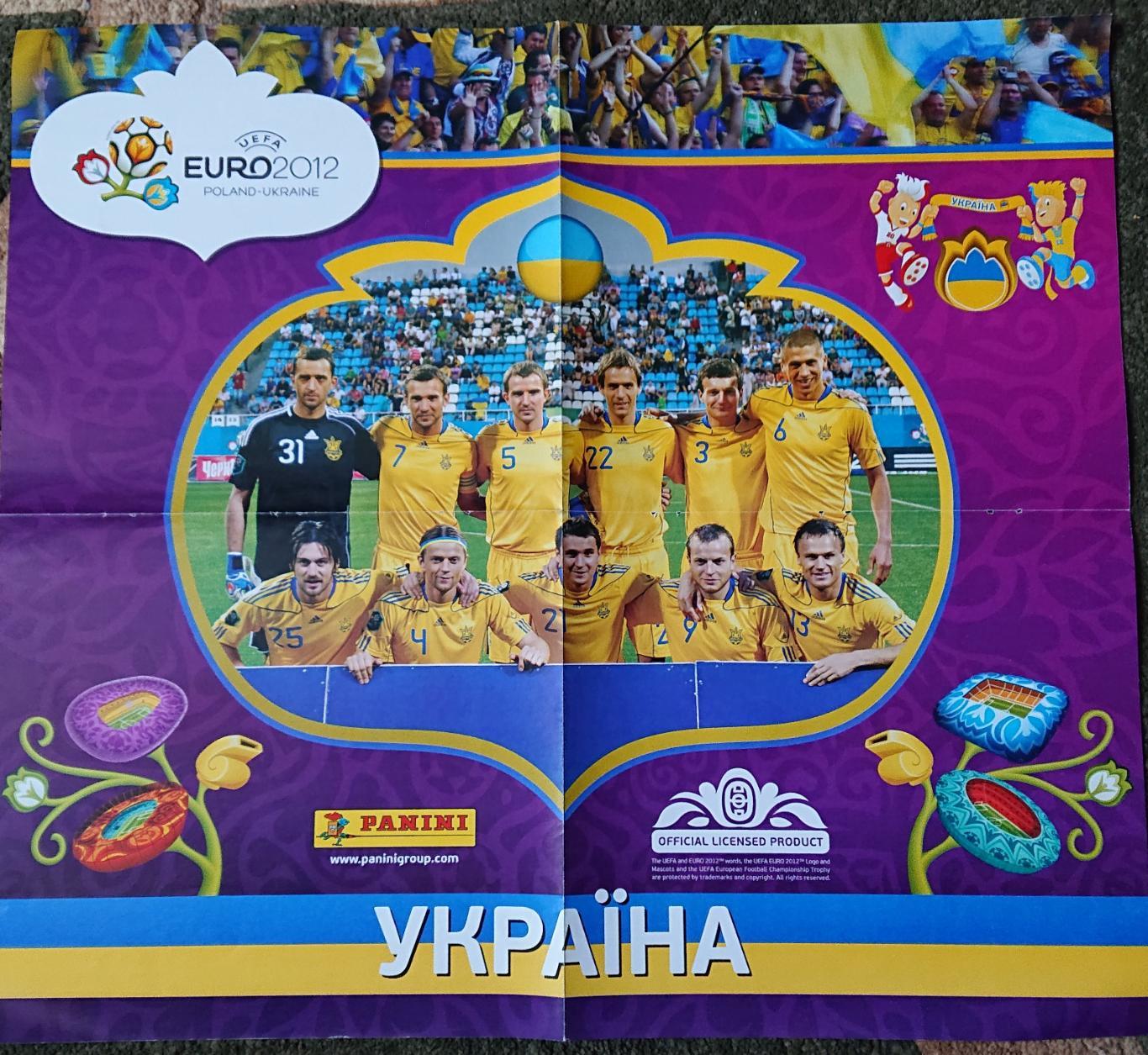 Футбол.Чемпіонат Європи 2012.Двусторонній плакат Україниа/Польща.