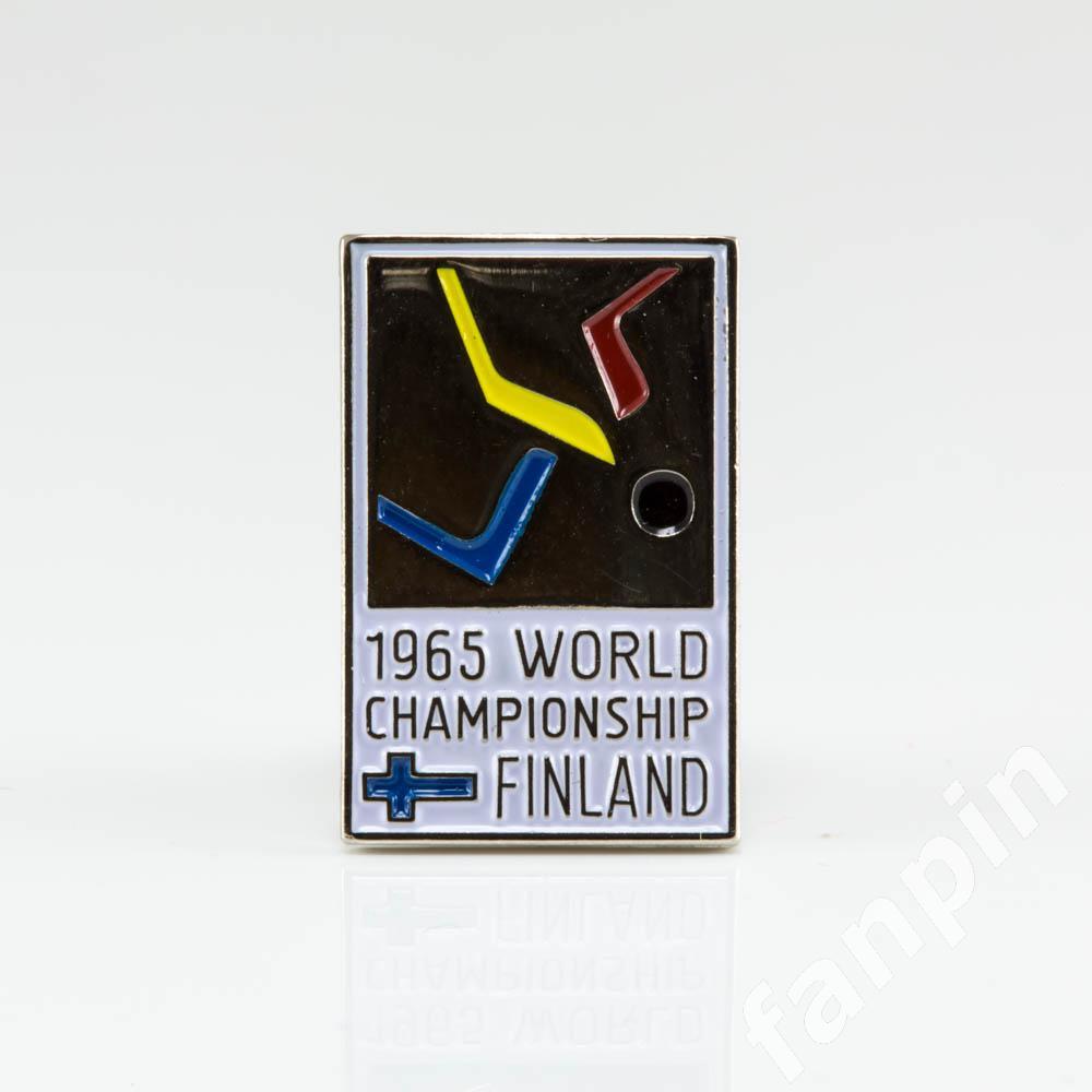 Значок Чемпионат мира по хоккею 1965г Финляндия
