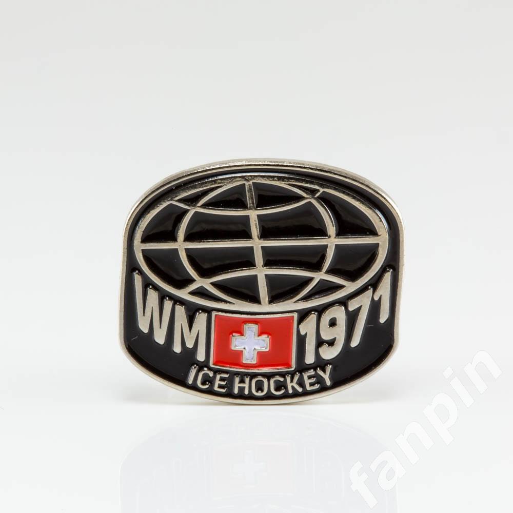 Значок Чемпионат мира по хоккею 1971г Швейцария