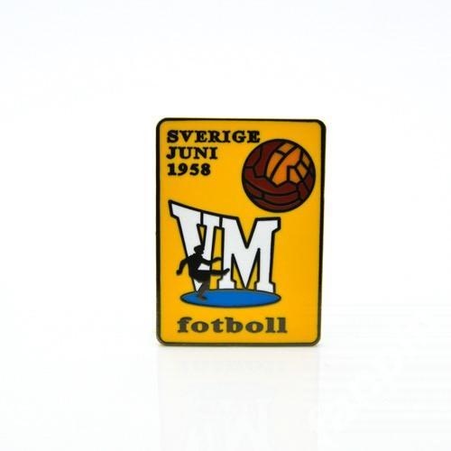 Значок Чемпионат мира по футболу 1958 (Швеция) Эмблема желтая