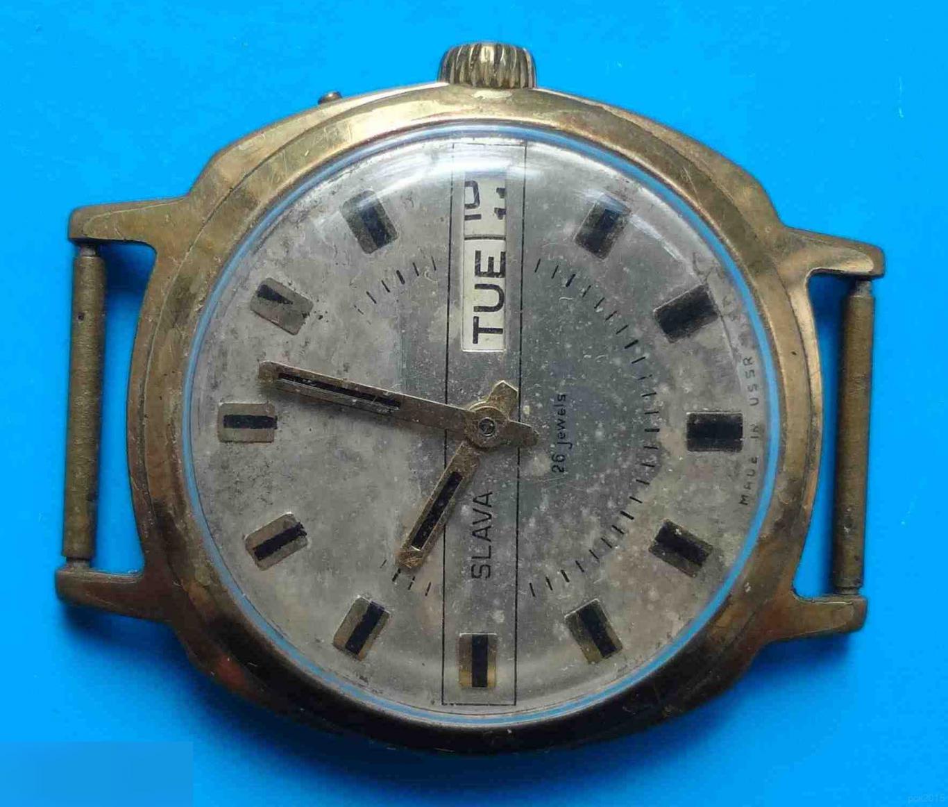Часы мужские Slava Слава СССР AU10 с календарем 26 камней 1