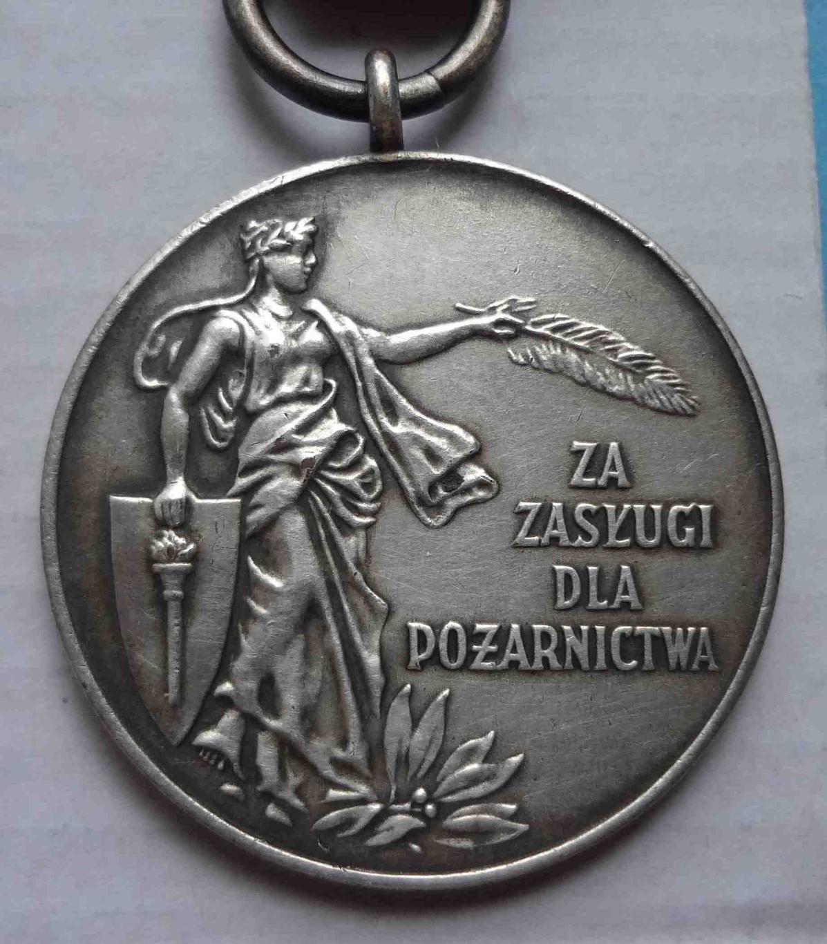 Медаль За заслуги в пожарном деле 2 степени с коробкой Польша 4