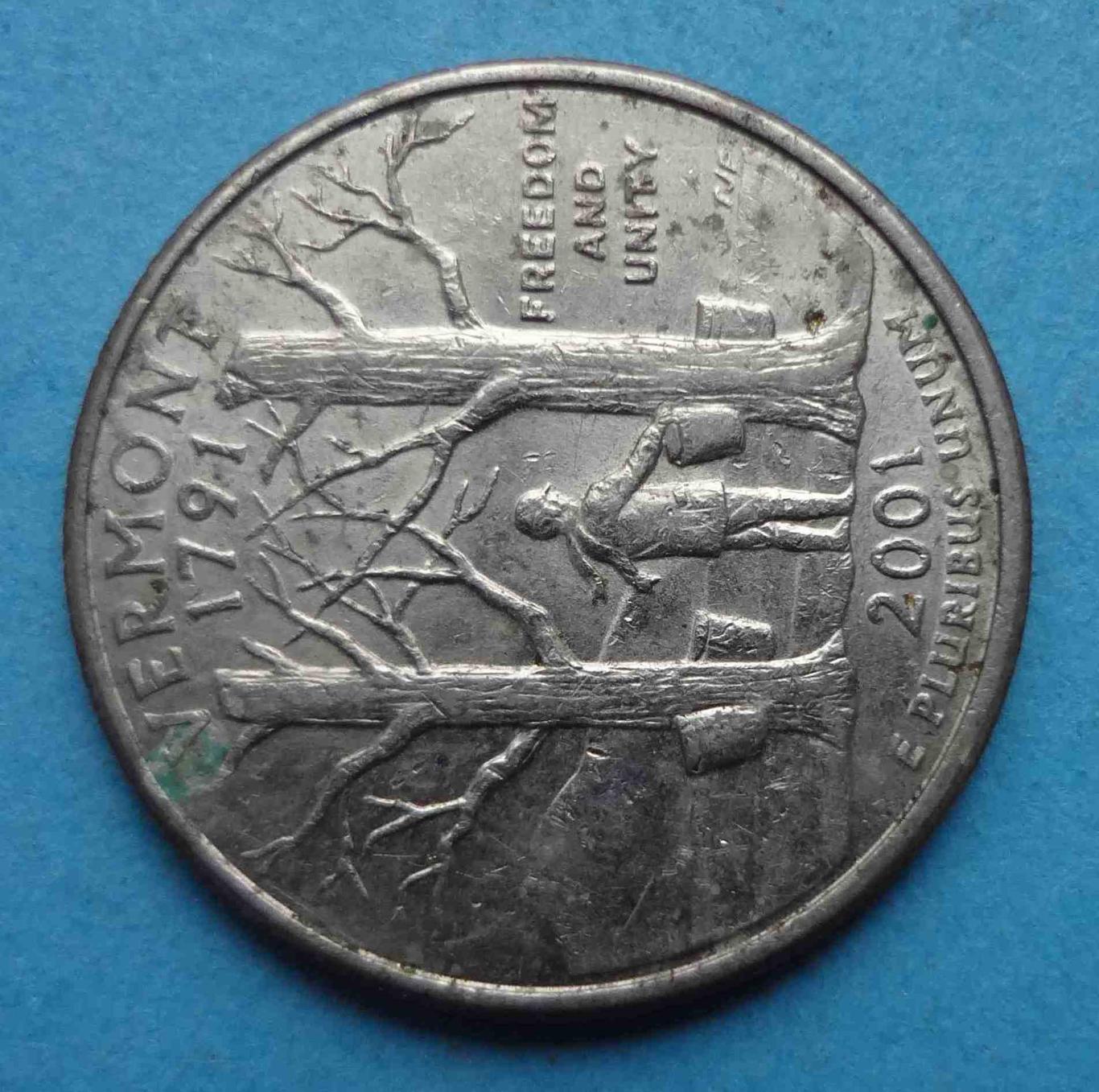 США 25 центов 2001 год P Вермонт 1