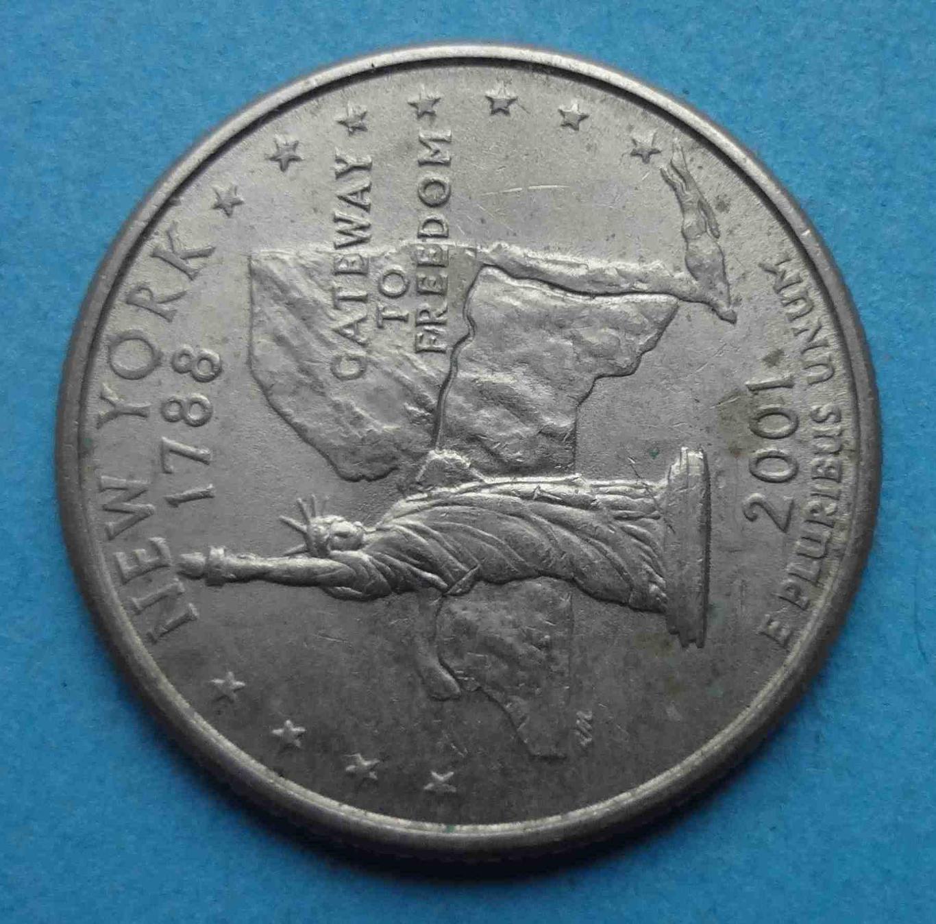 США 25 центов 2001 год P Нью Йорк 1