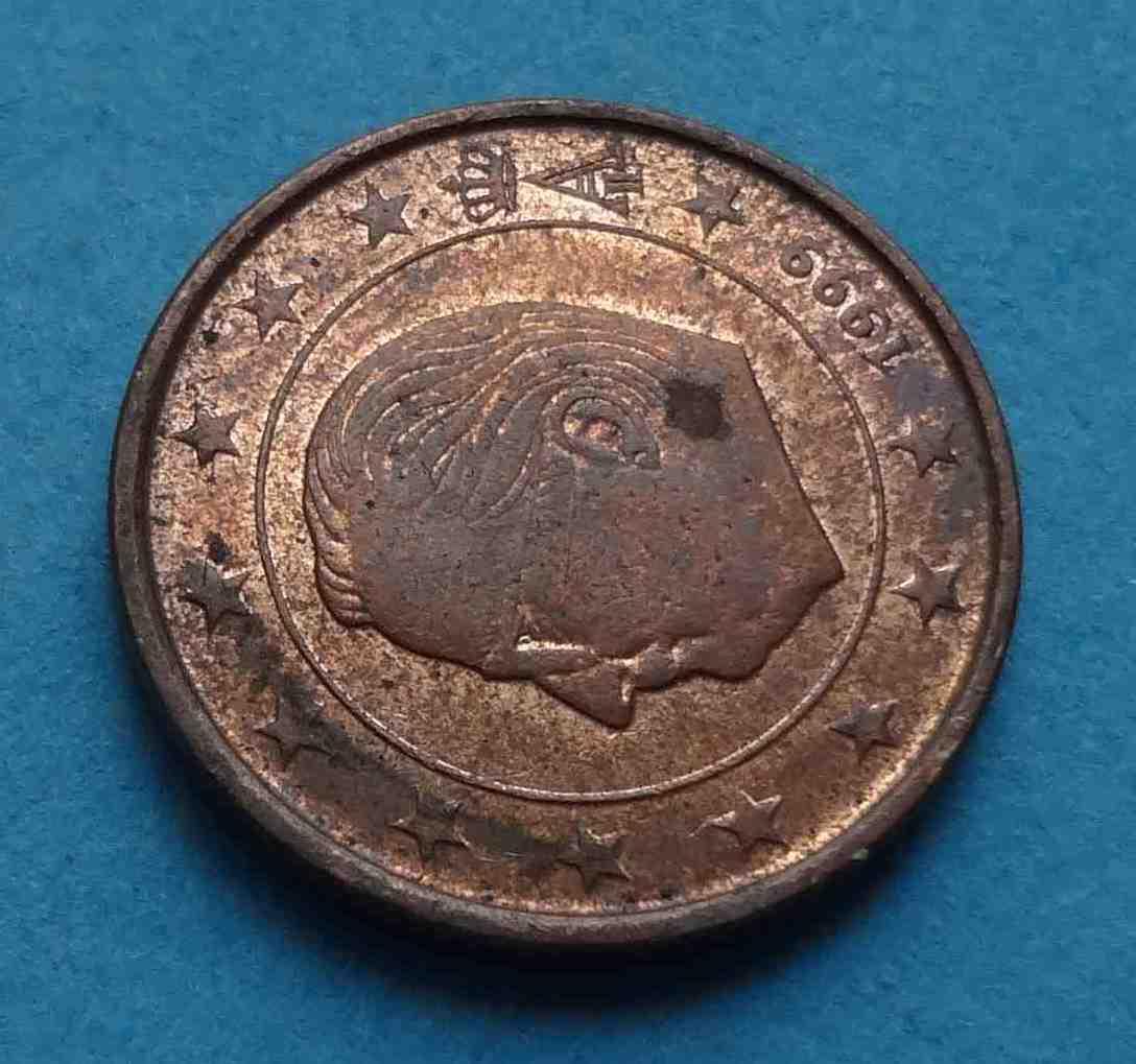1 Евро цент 1999 года Бельгия 1