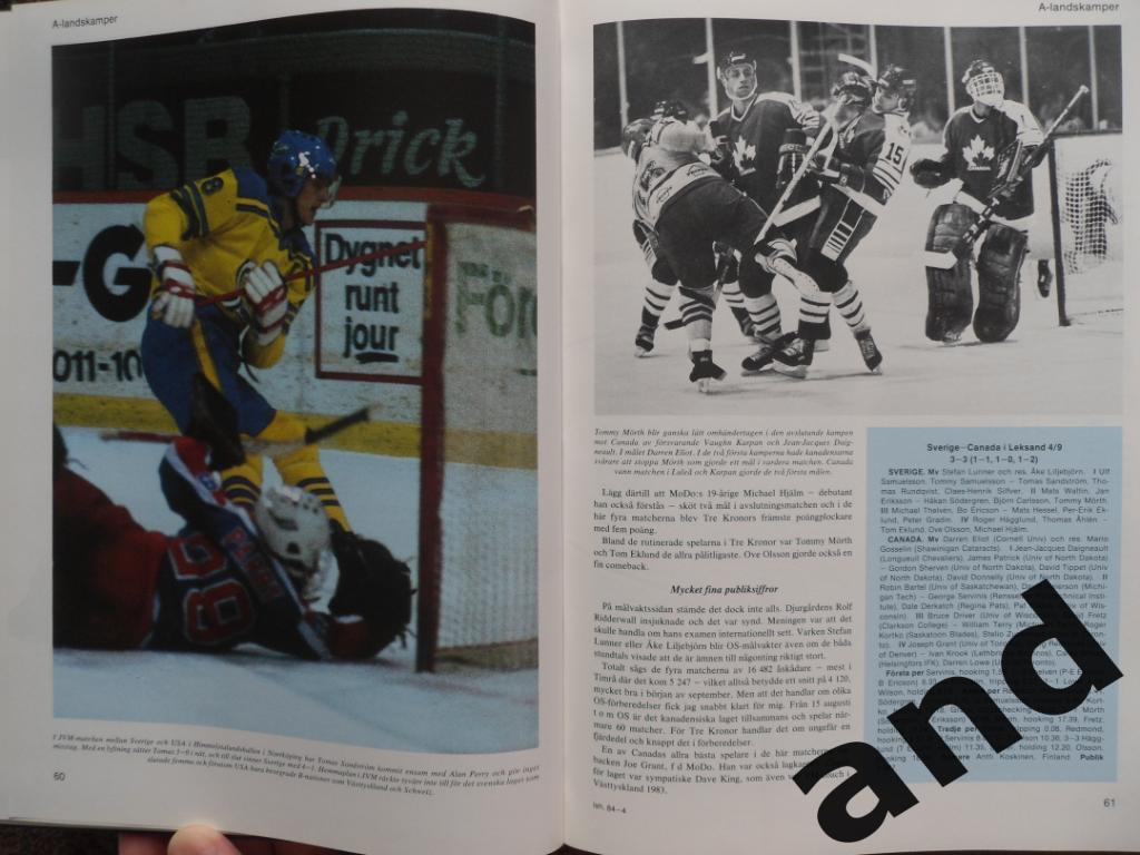 книга-фотоальбом Хоккей. Шведский ежегодник Тре кронор - 1984 г. 2