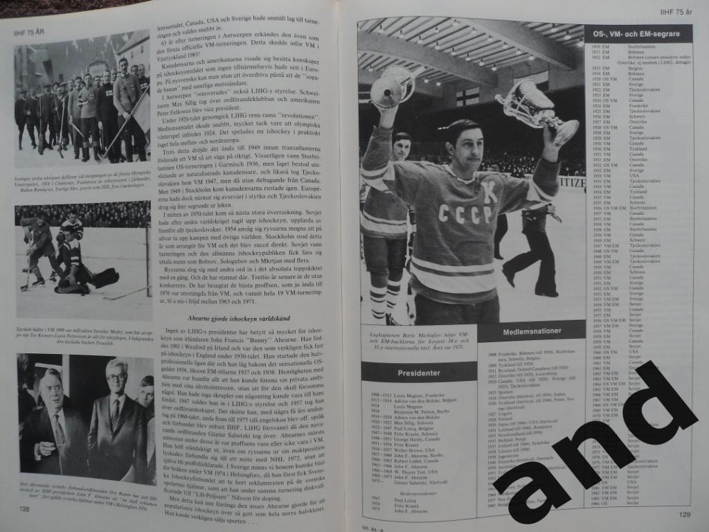 книга-фотоальбом Хоккей. Шведский ежегодник Тре кронор - 1984 г. 7