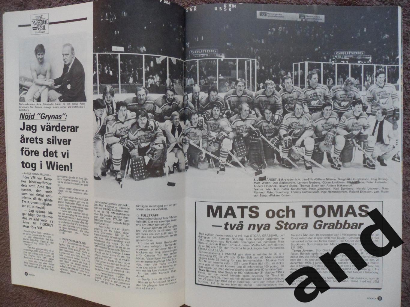 журнал Хоккей (Швеция) спецвыпуск чемпионат мира - 1981 2