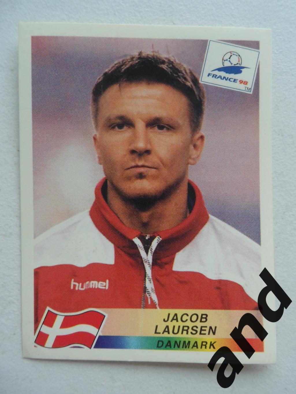 panini № 213 Jacob Laursen - чемпионат мира 1998 панини