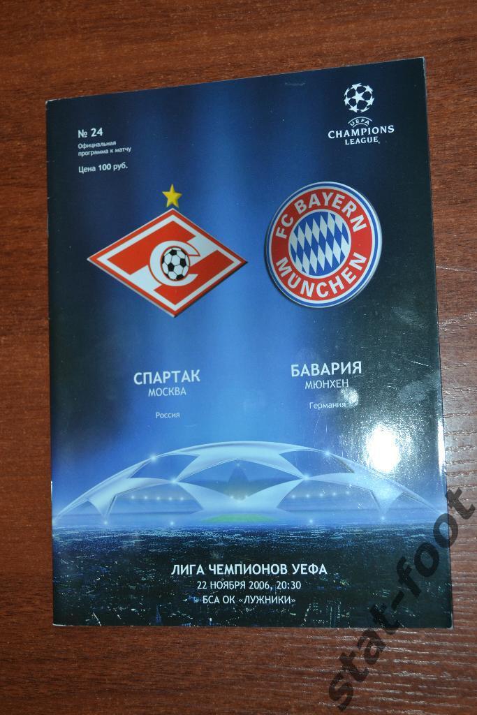 Спартак Москва - Бавария Мюнхен 22.11.2006 лига чемпионов УЕФА