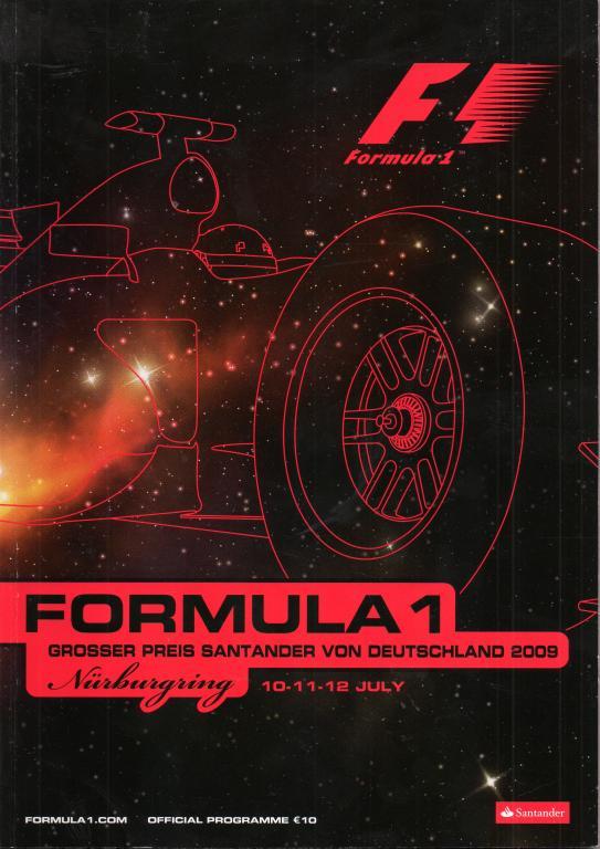 Формула 1 официальная программа Нюрбургринг 2009