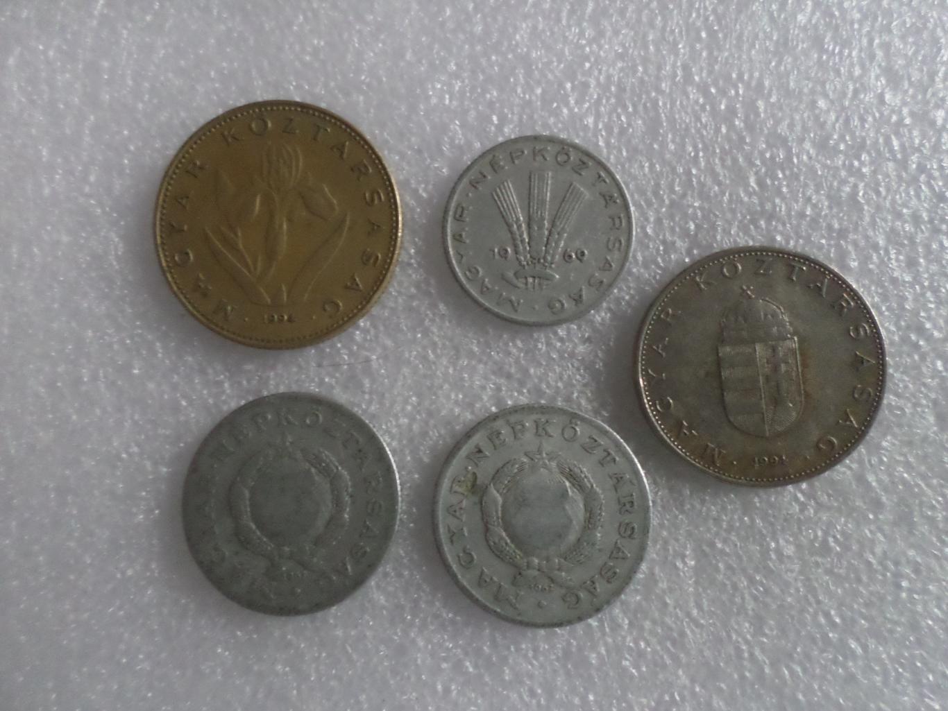 Монеты 1,10,20 форинтов Венгрия 5 шт 1
