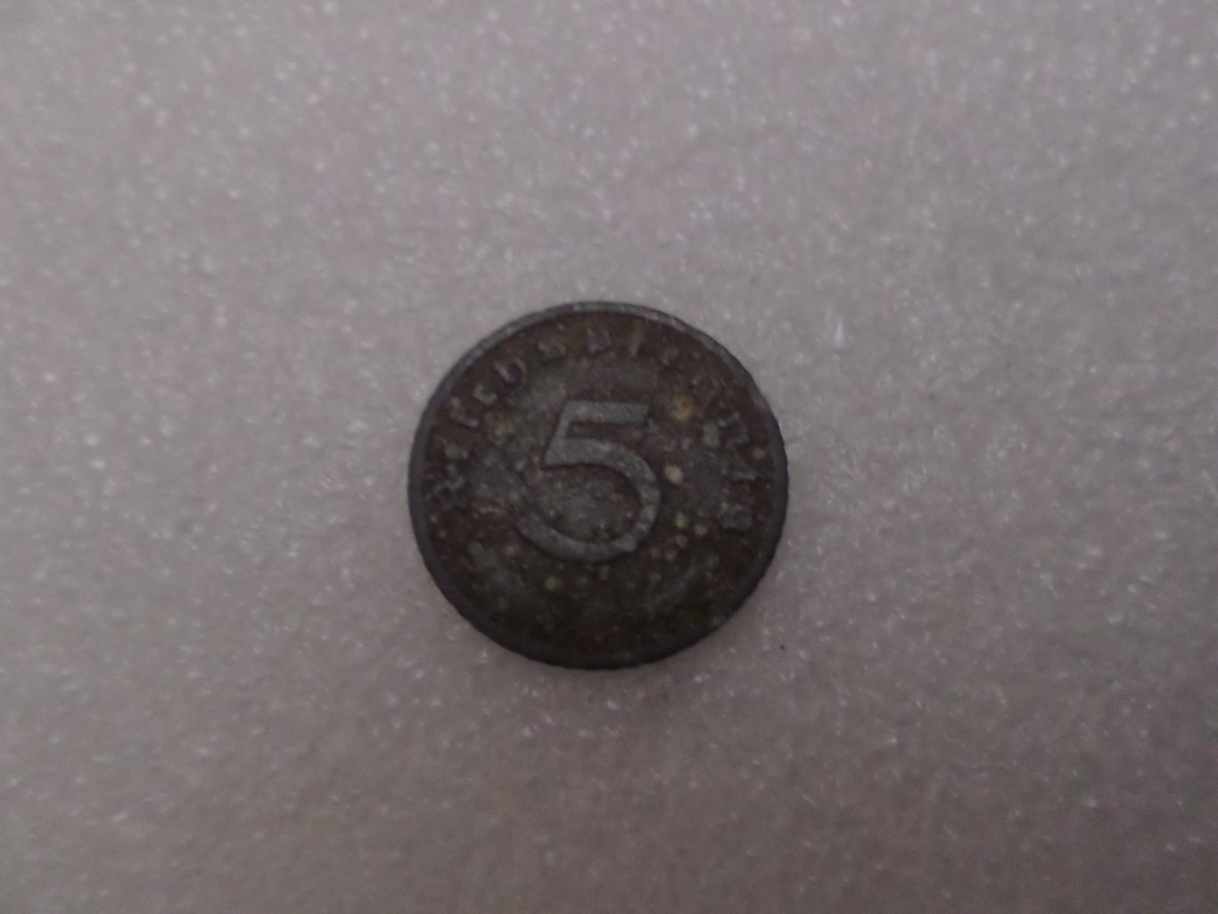 Монета 5 пфеннигов 1941 г Германия