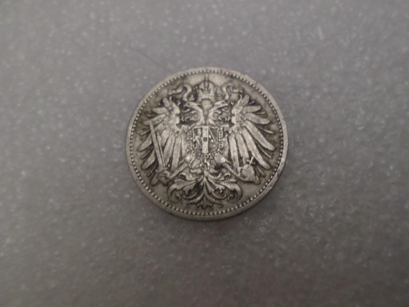 Монета 20 геллеров Австро-Венгрия 1907 г 1