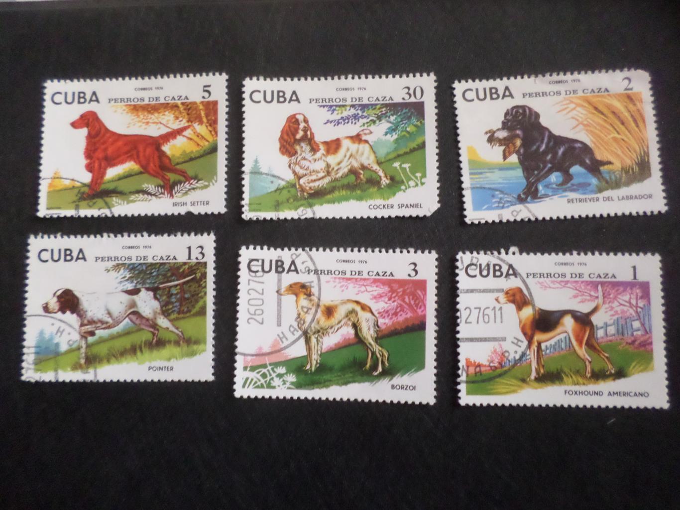 марки Куба фауна собаки 1976 г
