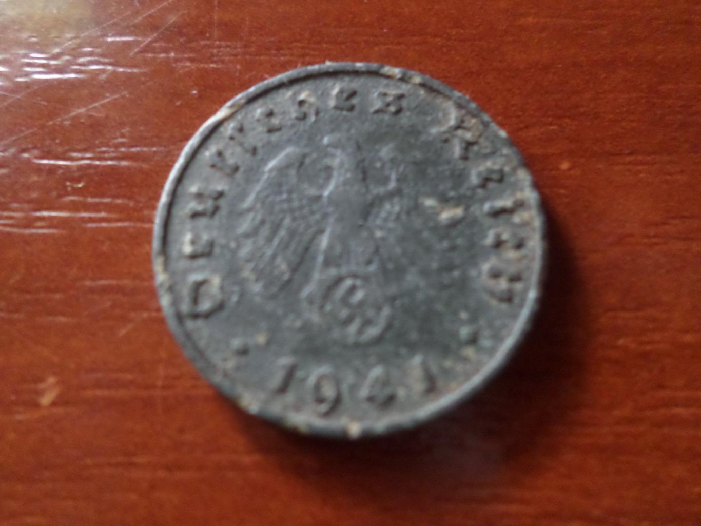 монета 10 пфеннигов Германия 1941 г 1