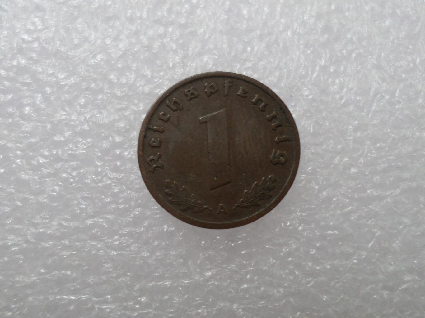 монета 1 пфенниг Германия 1938 г
