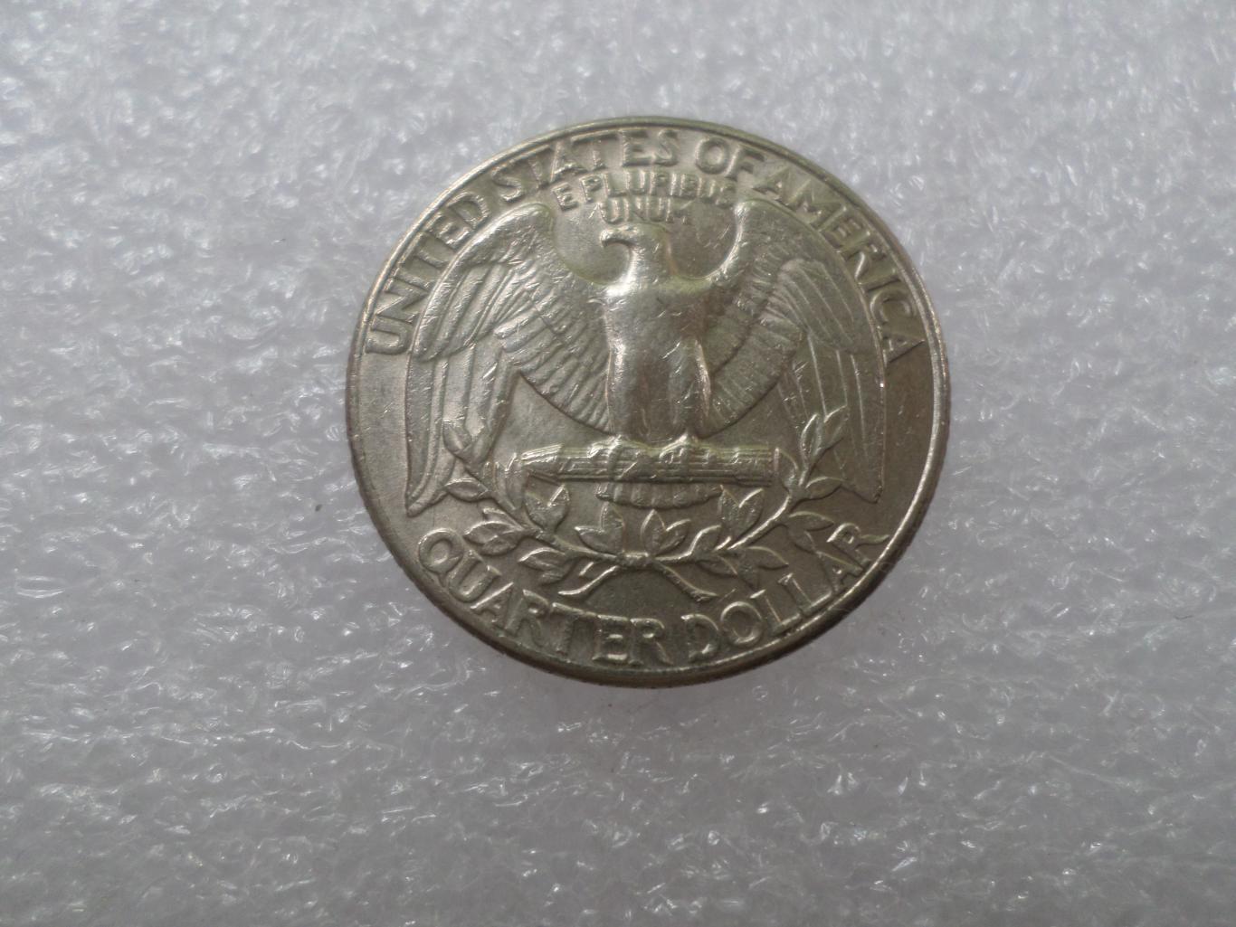 Монета 25 центов квотер США 1989 г 1