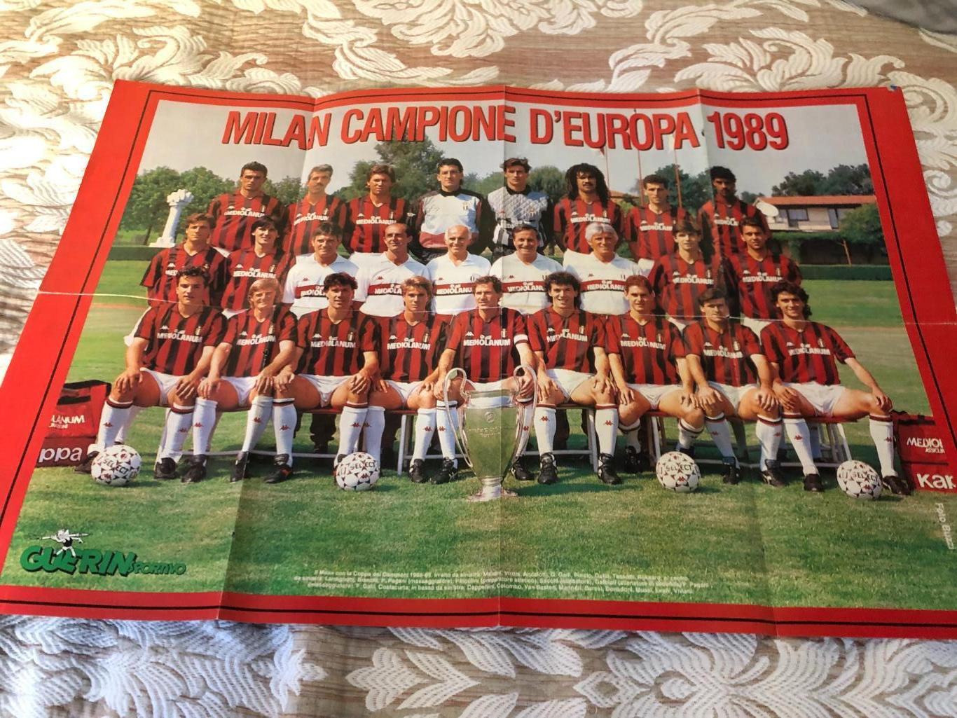 Милан обладатель Кубка чемпионов 1989 80х52 см