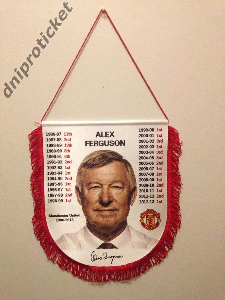 Редкий вымпел достижения Манчестер Юнайтед Англия при Алексе Фергюсоне 1986-2013