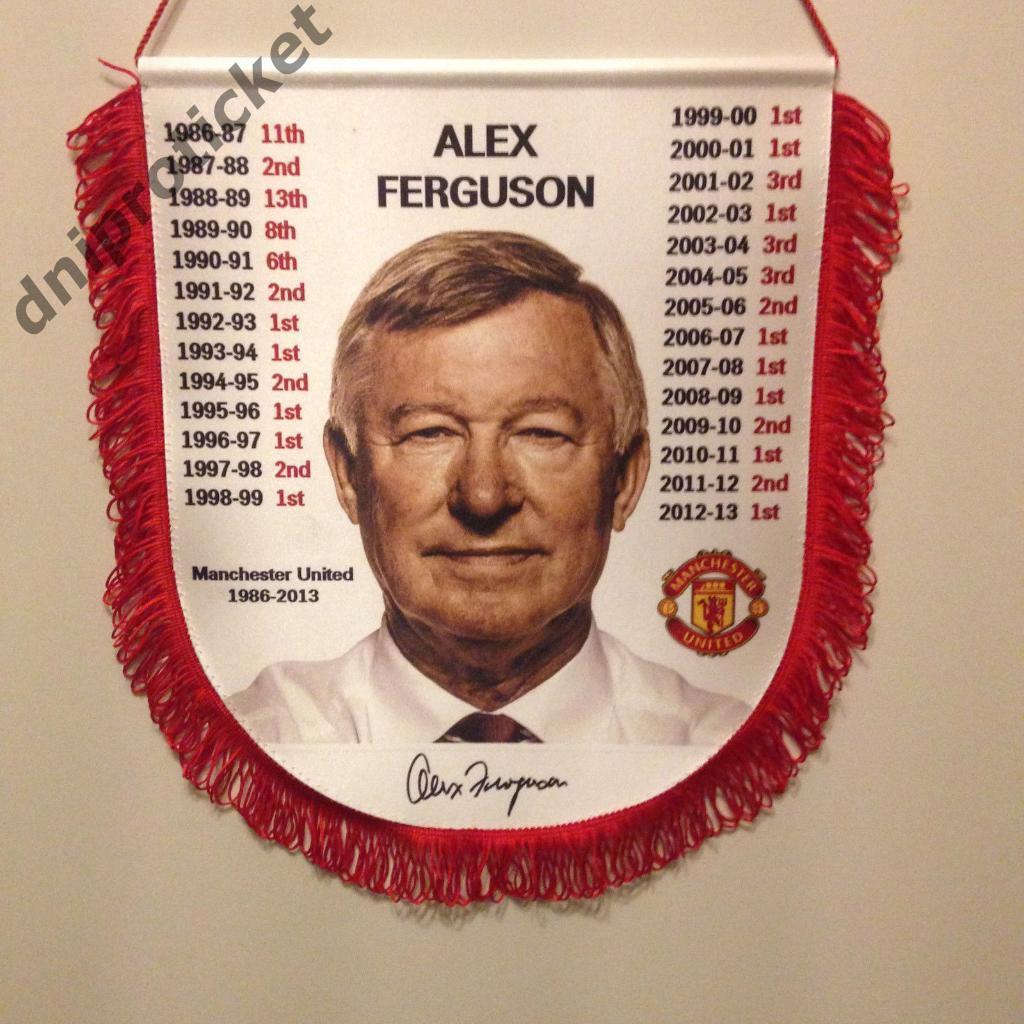 Редкий вымпел достижения Манчестер Юнайтед Англия при Алексе Фергюсоне 1986-2013 1