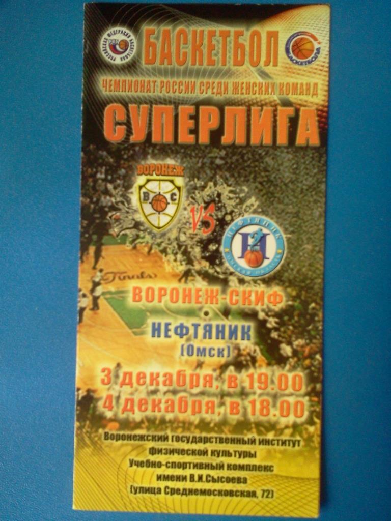 баскетбол женский Воронеж-СКИФ - Нефтяник Омск 2012 / 2013