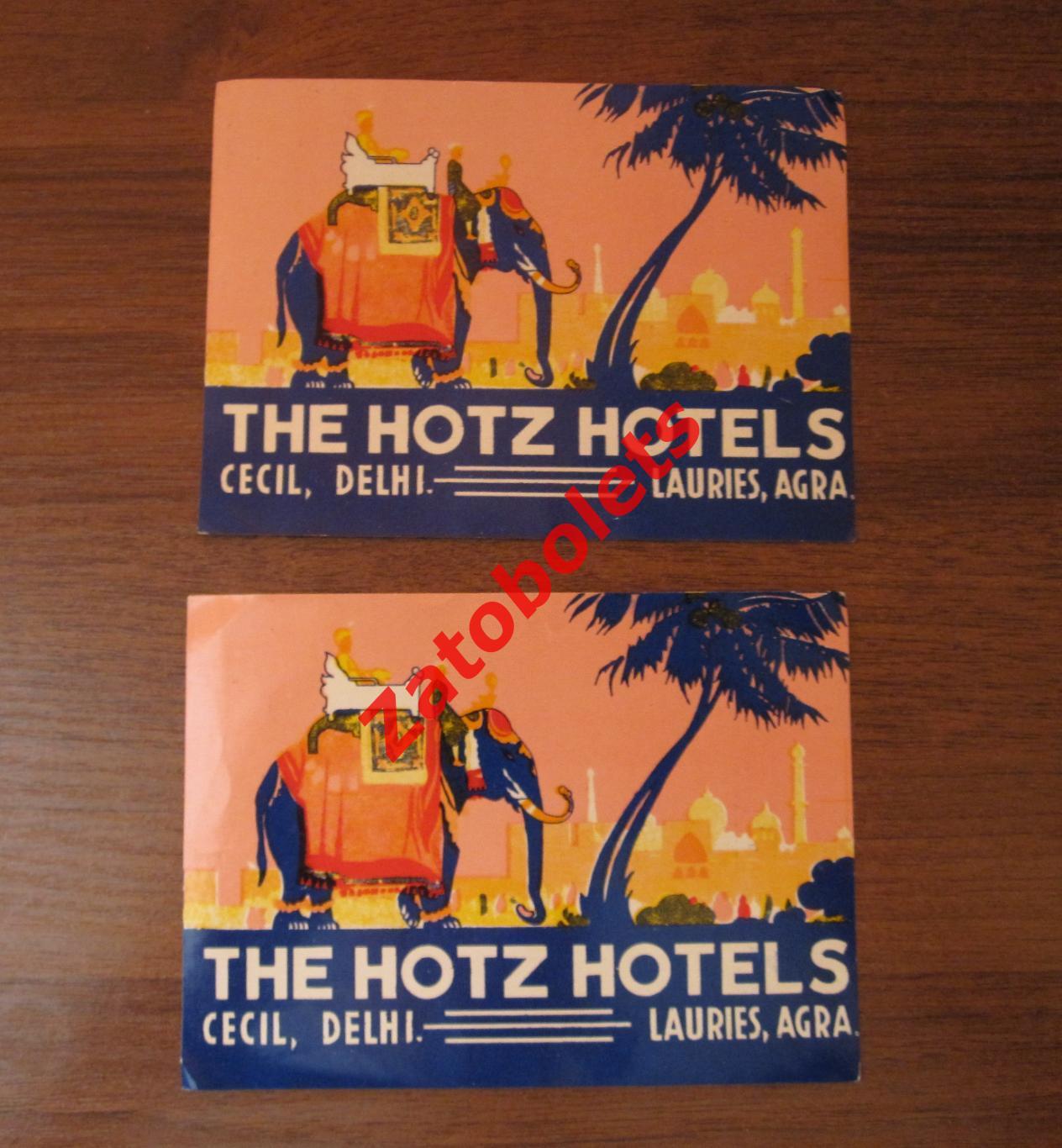 Наклейки/стикеры отелей/гостиниц Hotz Hotels Индия