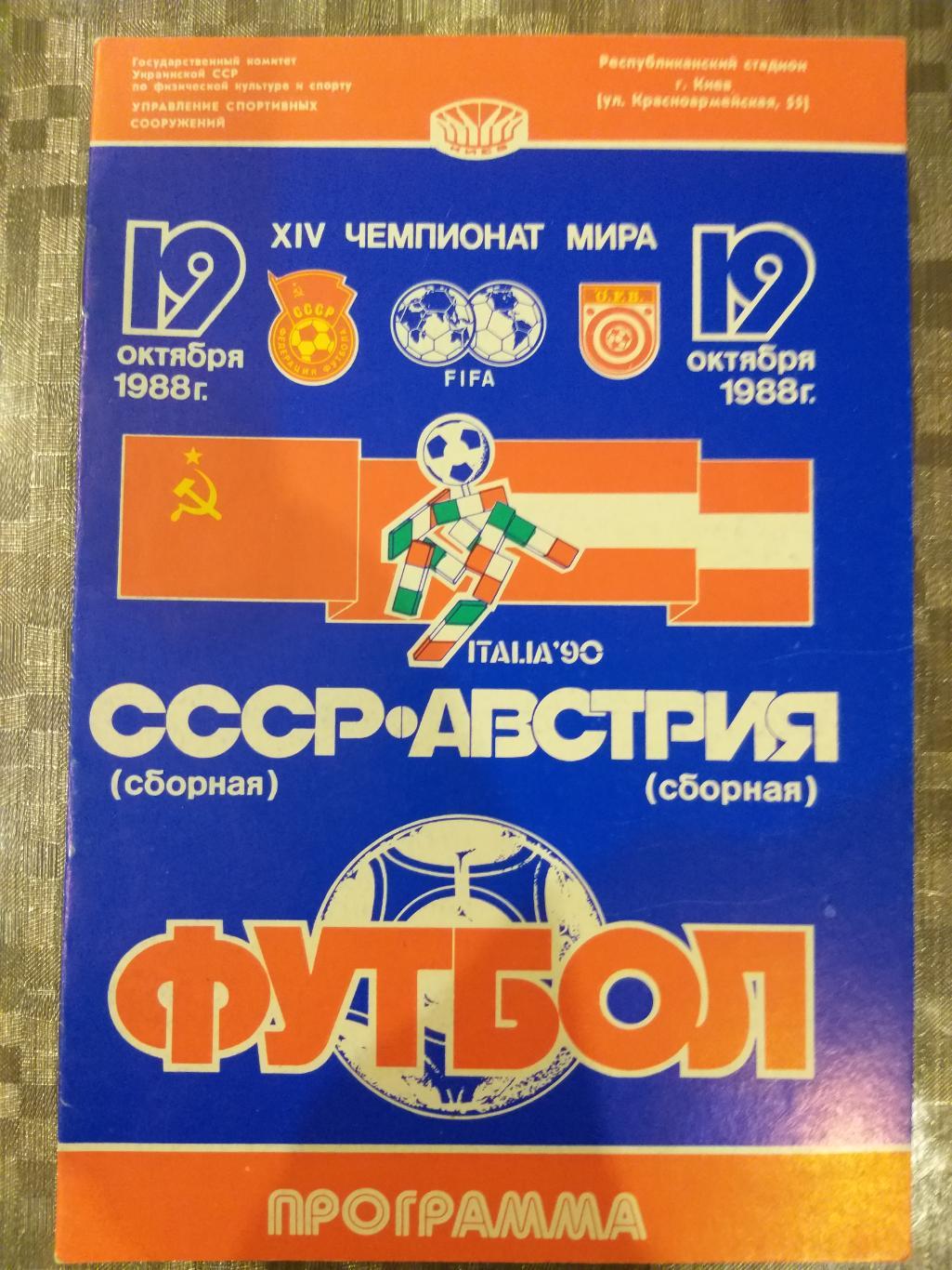 Сборная СССР- Сборная Австрии 1988