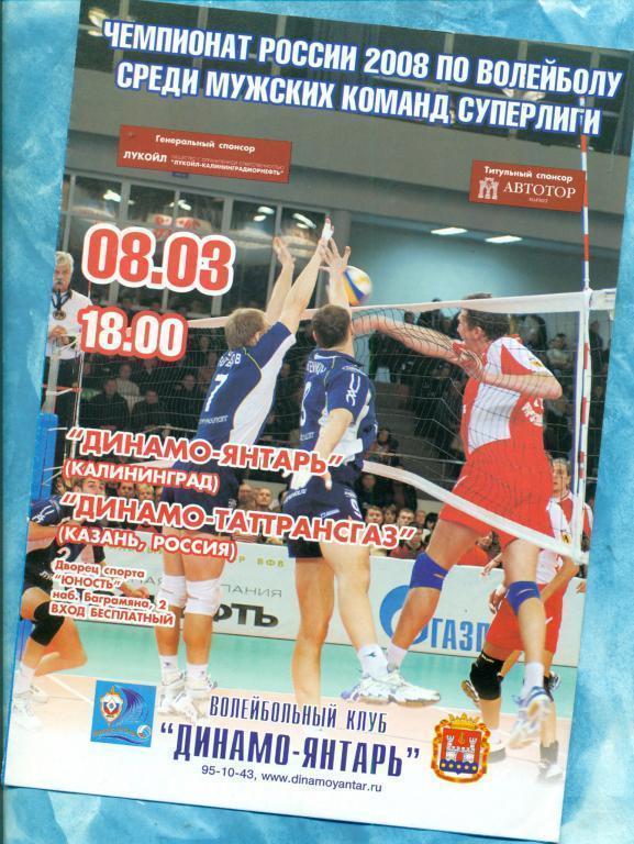 Волейбол. Динамо-Янтарь ( Калининград ) - Динамо Казань - 2008г.